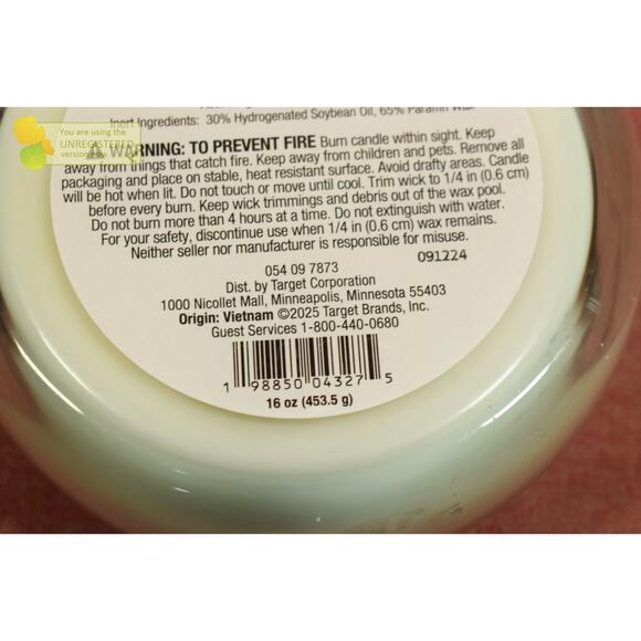 Threshold 4 Wick Glass Citronella Palm Leaf Grotto Scented Candle 16oz - Picture 5 of 5